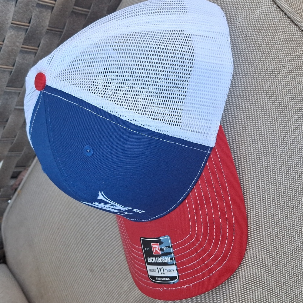 Richardson Blue and Red Trucker Hat - Picture 2 of 6